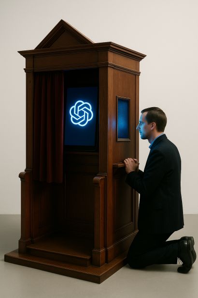 Il Confessionale - The Algorithm Creed - a Sculpture & Installation Artowrk by YOU